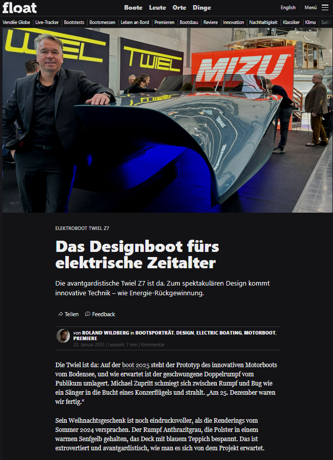Float Magazin Das Designboot fürs elektrische Zeitalter